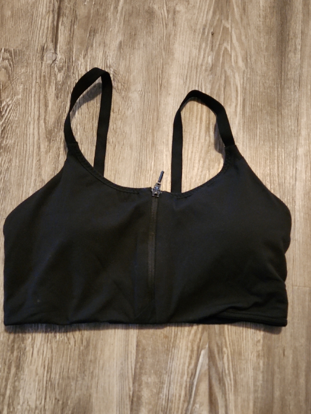 Athleta Black Front-Zip Sports Bra